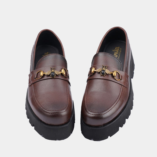 T1 brown chunky loafer