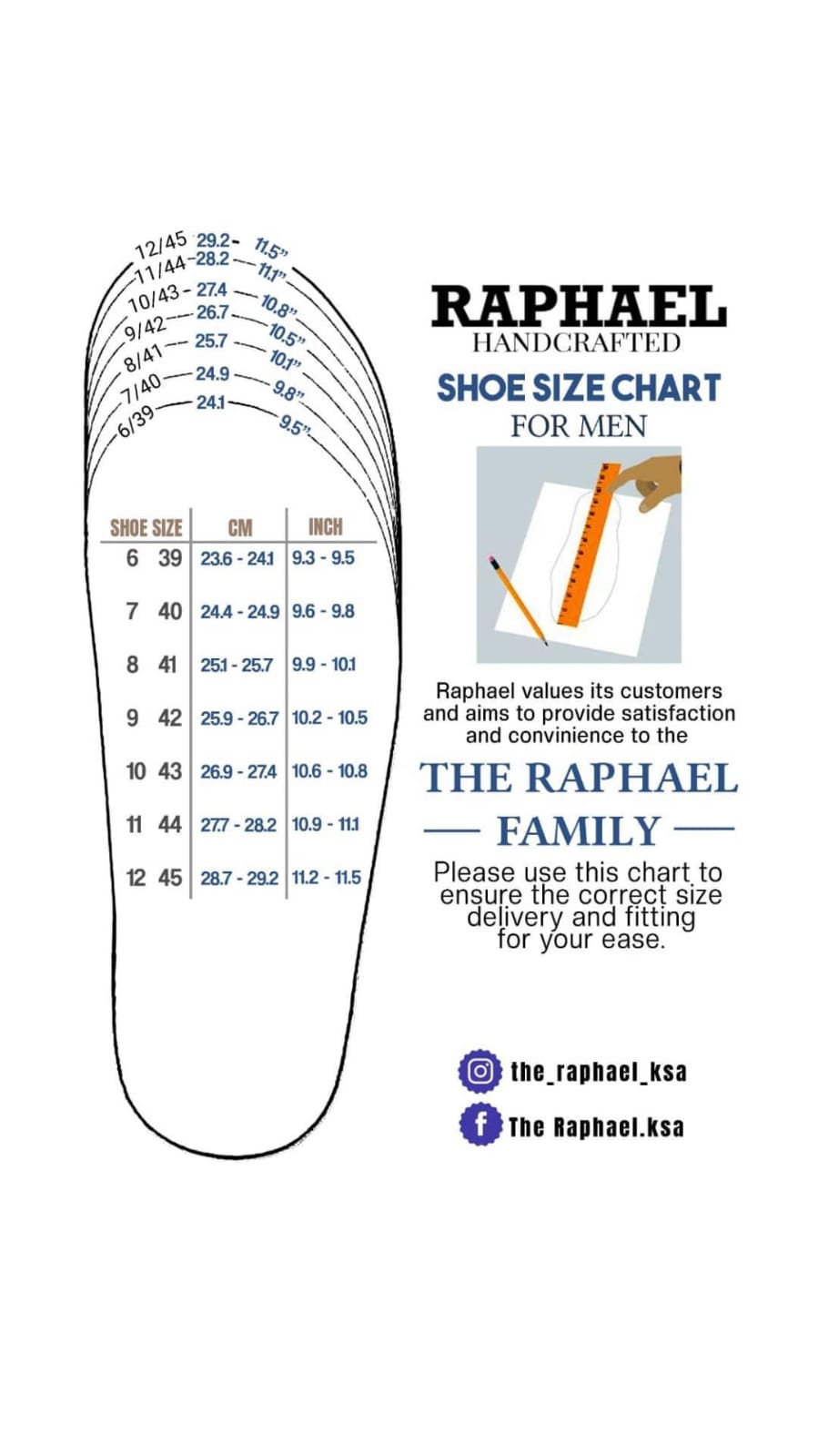 men shoes size chart